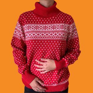 Red Christmas Snowflake Sweater